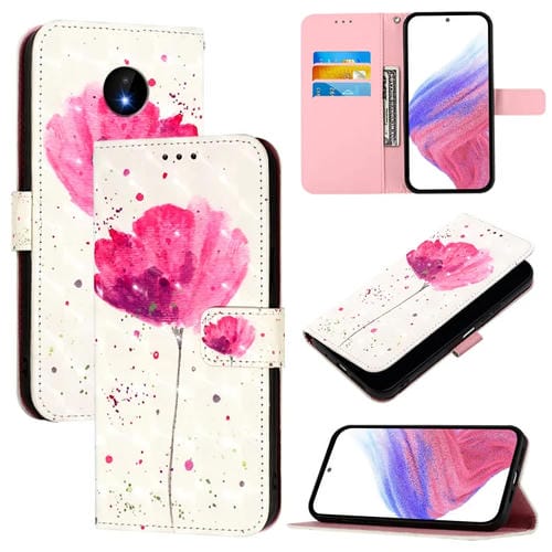 Funda de Cuero con Tapa Horizontal y Pintura 3D para Nokia C10/C20 (Flor)
