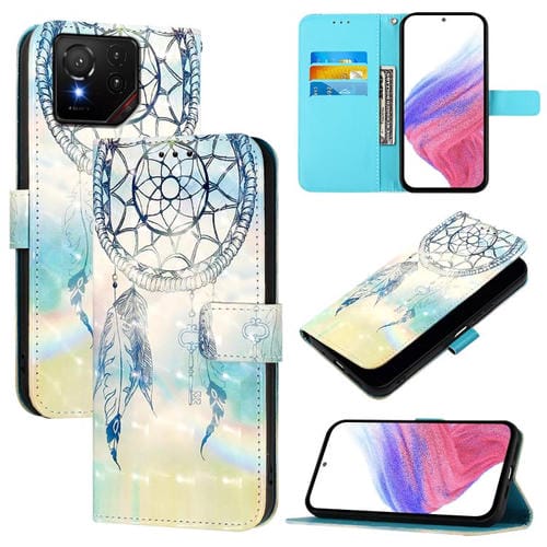 Funda de Cuero con Tapa Horizontal y Pintura 3D para Asus Rog Phone 9/9 Pro (Dream Wind Chimes)