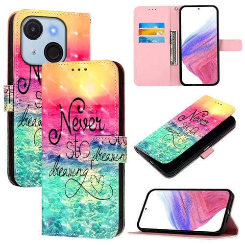 Funda de Cuero con Tapa Horizontal y Pintura 3D para Itel A50C (Chasing Dreams)