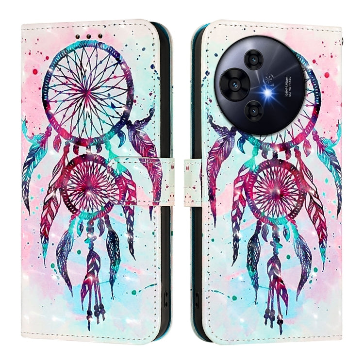 Funda de Cuero con Tapa Horizontal para TCL 50 Pro Nxtpaper con Pintura 3D (Campanas de Viento)