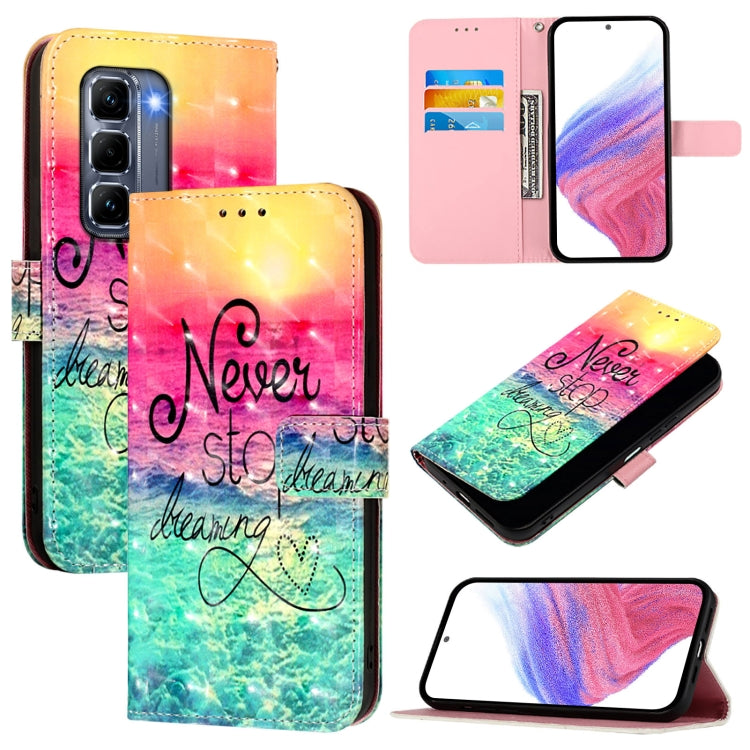 Funda de Cuero con Tapa Horizontal y Pintura 3D para Infinix Hot 50 Pro+ 4G (Chasing Dreams)