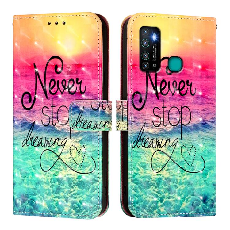 Funda de Cuero con Tapa Horizontal y Pintura 3D para Infinix Hot 9/Hot 9 Pro (Chasing Dreams)