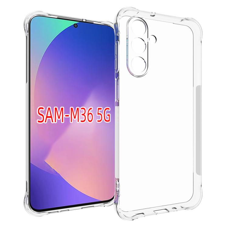 Funda de TPU gruesa, antideslizante y a prueba de golpes para Samsung Galaxy M36 5G (transparente)