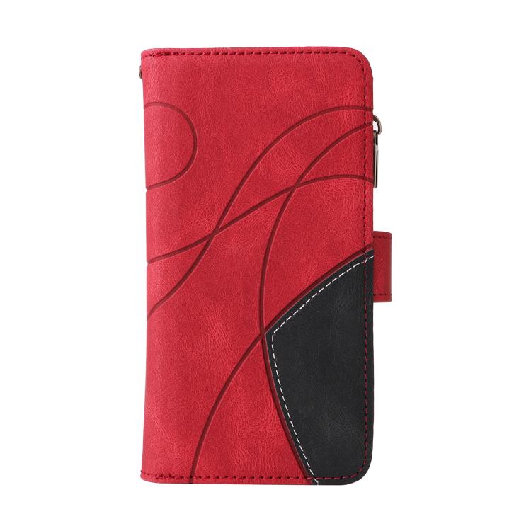 Funda de cuero con cremallera para Xiaomi Poco F7, color rojo, con 9 ranuras para tarjetas
