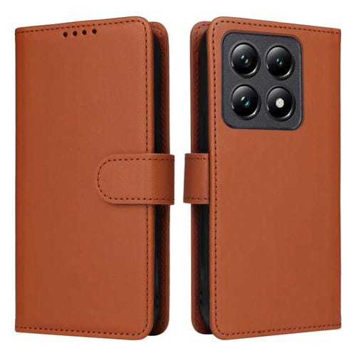 Funda para Teléfono Xiaomi 14T Pro Betopnice Bn-005 2 En 1 Desmontable de Imitación de Cuero Genuino (Marrón)