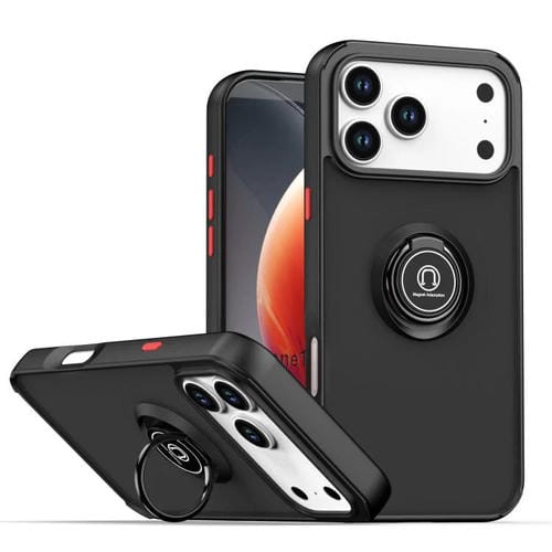 Funda de TPU + PC con anillo para iPhone 17 Pro Max Q Shadow 1 Series (negro y rojo)