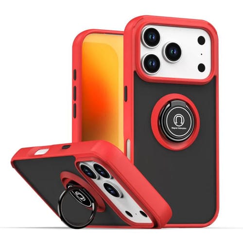 Funda de TPU + PC con anillo para iPhone 17 Pro Q Shadow 1 Series (roja)