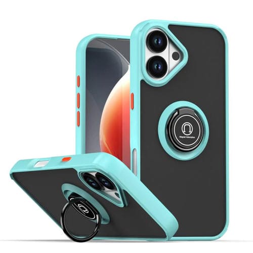 Funda de TPU + PC con anillo para iPhone 17 Q Shadow 1 Series (azul cielo)