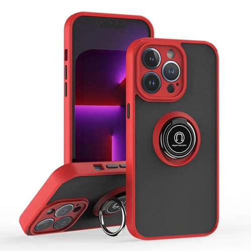 Funda de TPU + PC con anillo para iPhone 13 Pro Q Shadow 1 Series (roja)