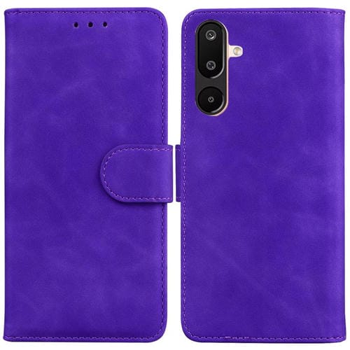 Funda de cuero con tapa y diseño de piel sintética para Samsung Galaxy M16 5G / F16 5G / M36 5G (morado)