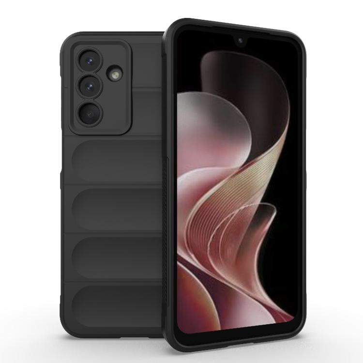 Funda de TPU + franela con escudo mágico indio para Samsung Galaxy M36 5G (negra)