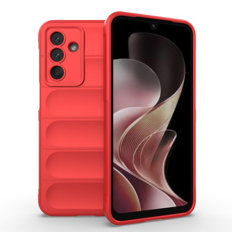 Funda de TPU + franela con escudo mágico indio para Samsung Galaxy M36 5G (roja)