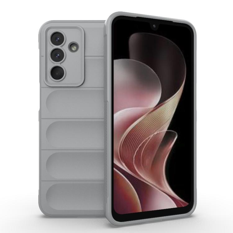 Funda de TPU + franela con escudo mágico indio para Samsung Galaxy M36 5G (gris)