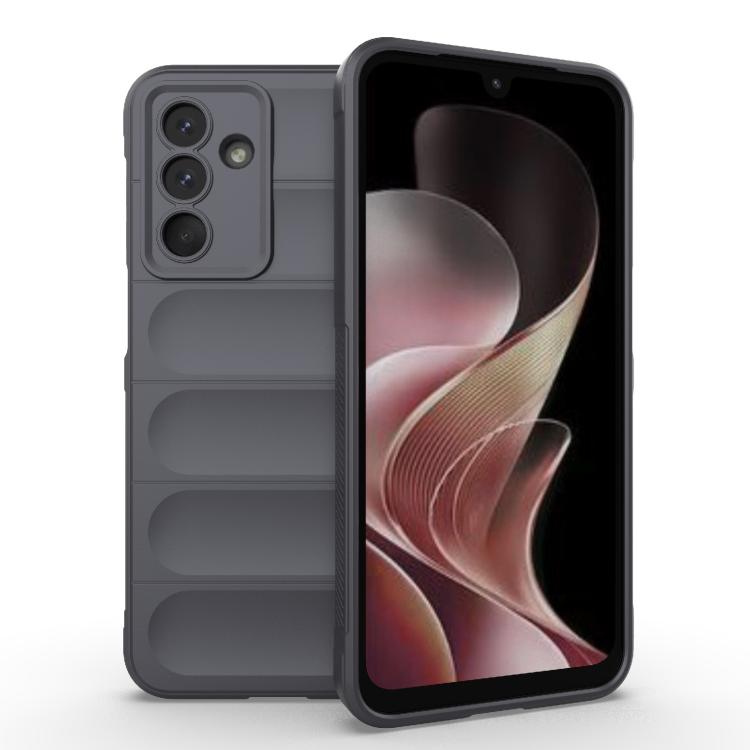 Funda de TPU + franela con escudo mágico indio para Samsung Galaxy M36 5G (gris oscuro)