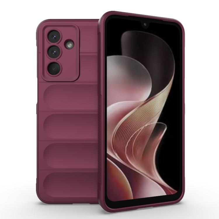 Funda de TPU + franela con escudo mágico indio para Samsung Galaxy M36 5G (rojo vino)