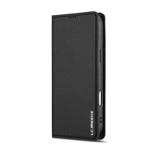 Funda de PU con textura fina esmerilada LC.IMEEKE L1 para iPhone 17 Pro Max (negra)