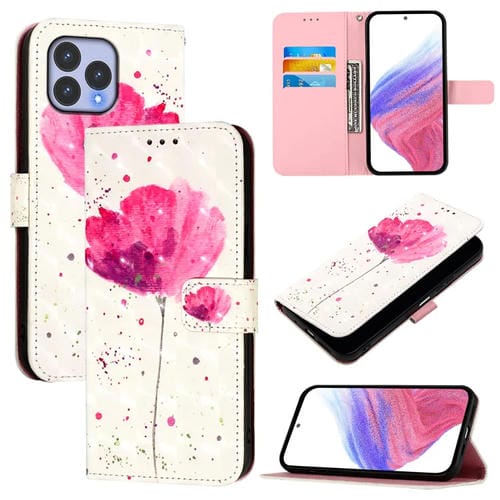 Funda de Cuero con Tapa Horizontal y Pintura 3D para Wiko T60 (Flor)