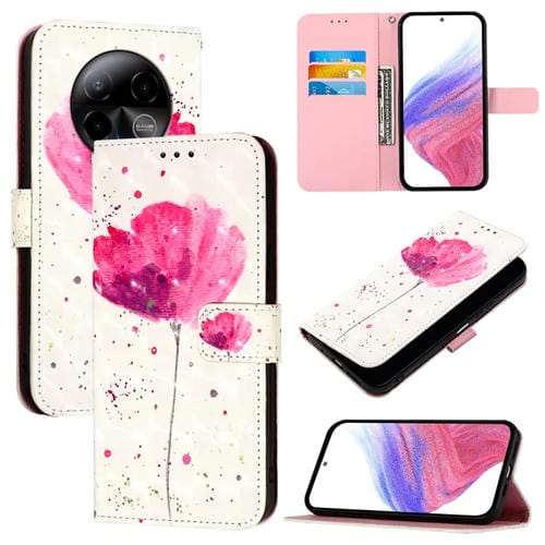 Funda de Cuero con Tapa Horizontal y Pintura 3D para Blu Bold K50 (Flor)