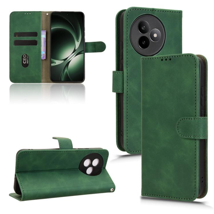 Funda de cuero con tapa magnética para Redmi K80 Ultra Skin Feel (verde)