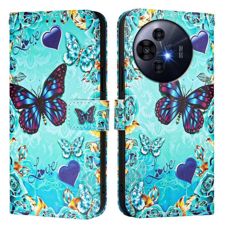 Funda de Cuero Nxtpaper para TCL 50 Pro con Patrón de Dibujo de Colores (Mariposa de Amor)