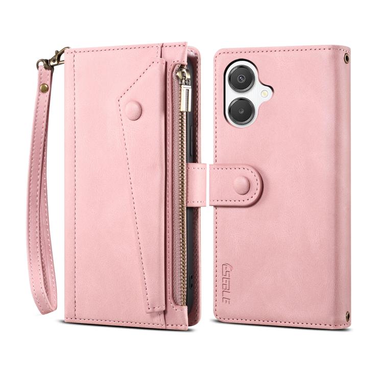 Funda de cuero con tapa RFID para Samsung Galaxy A07 4G ESEBLE, estilo retro esmerilado (oro rosa)