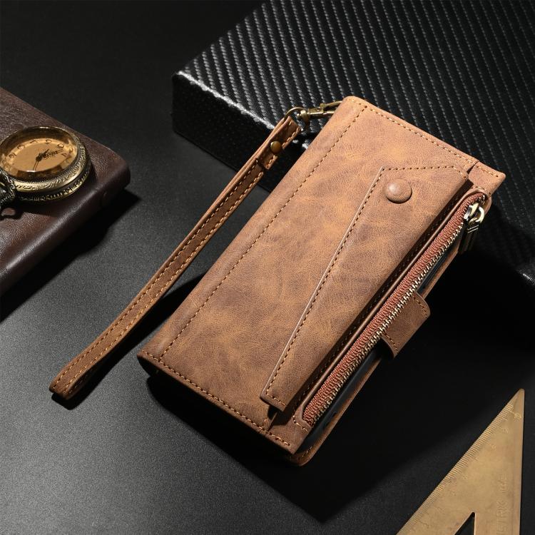 Funda de cuero con tapa RFID para Samsung Galaxy A17 5G ESEBLE, estilo retro esmerilado (marrón)