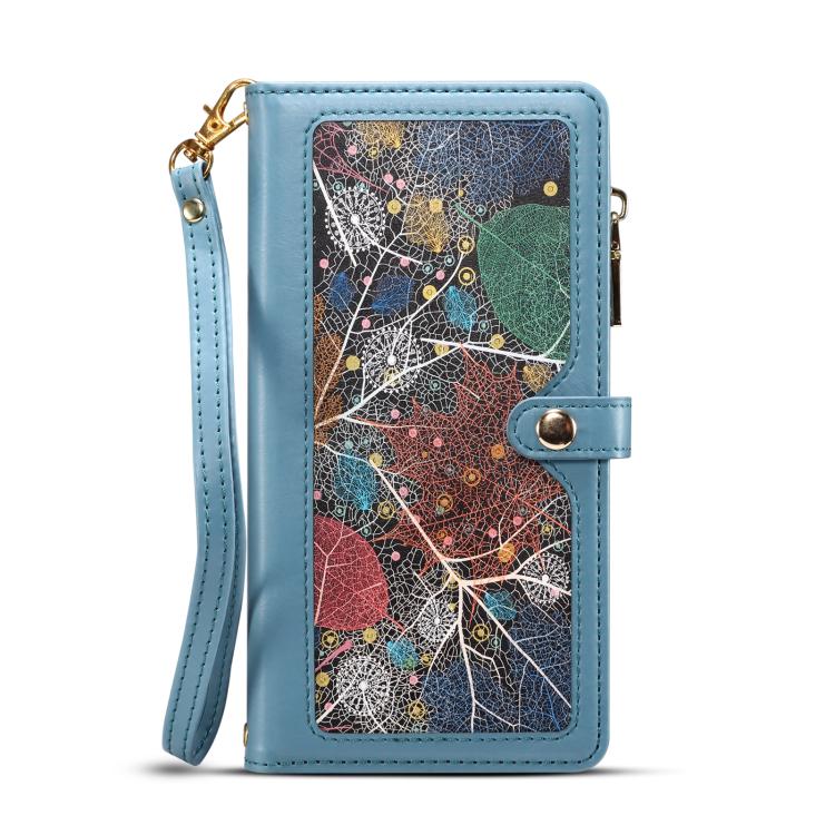 Funda de cuero RFID con cremallera y cordón ESEBLE Star Series para Samsung Galaxy A17 5G (azul)