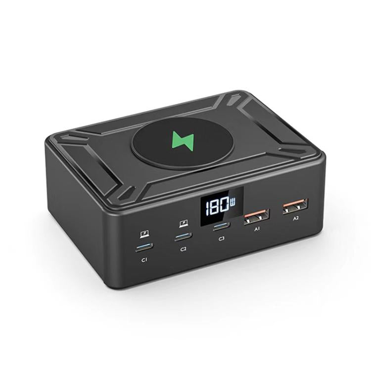 Pantalla Led 190 W Cargador Multipuerto 3 Tipo C 2 Usb Carga Inalámbrica Qi (Enchufe Reino Unido)