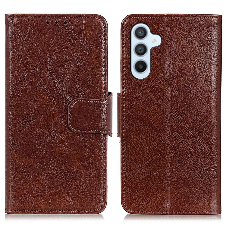 Funda de cuero con tapa horizontal y textura Nappa para Samsung Galaxy A17 5G (marrón)