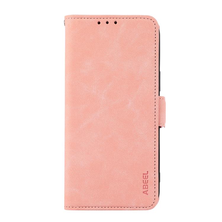 Funda de cuero magnético ABEEL con protección RFID para Samsung Galaxy A17 5G (rosa)