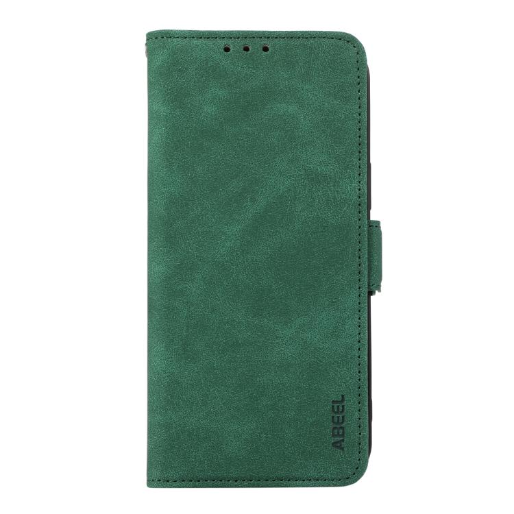 Funda de cuero magnético ABEEL con protección RFID para Samsung Galaxy A17 5G (verde)