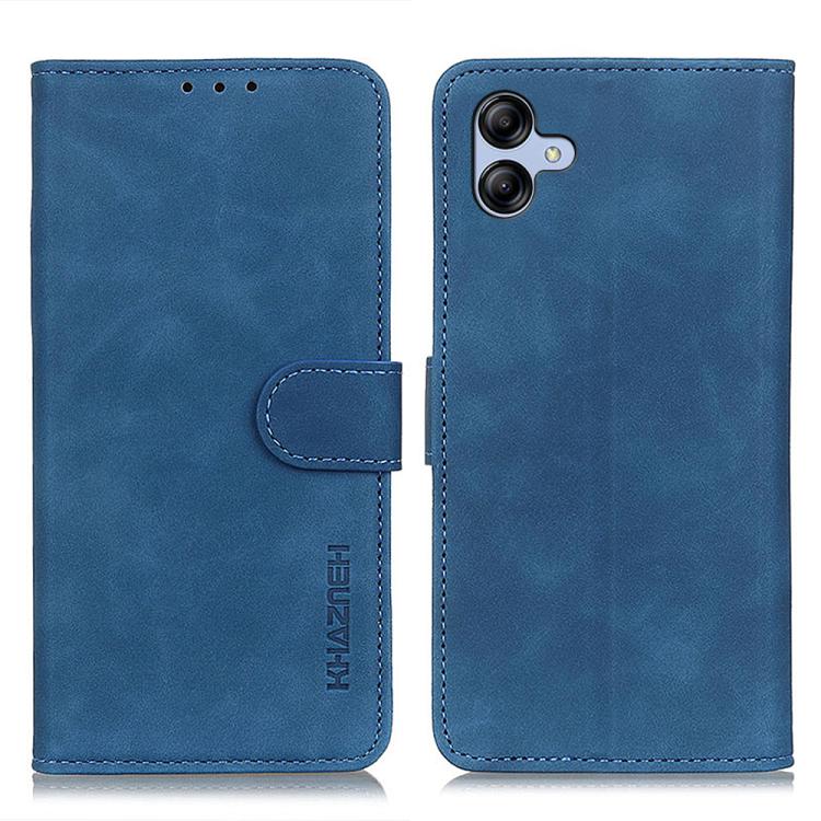 Funda de cuero con tapa horizontal y textura retro KHAZNEH para Samsung Galaxy A07 5G (azul)