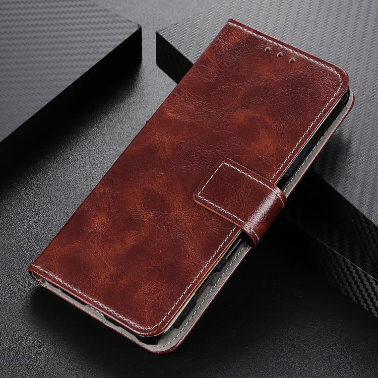 Funda de cuero con textura retro de caballo loco para Samsung Galaxy A17 5G (marrón)