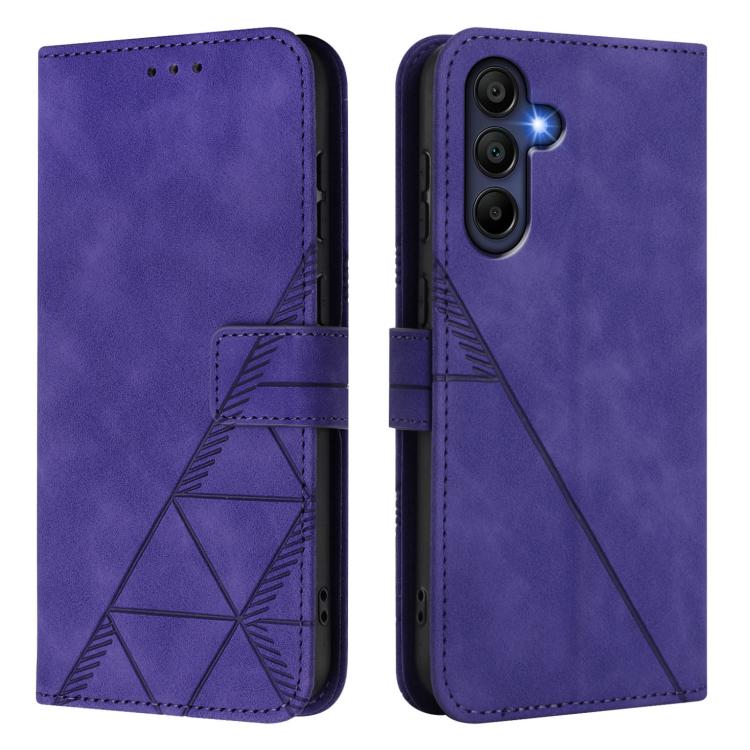 Funda de cuero con tapa y relieve 3D para Samsung Galaxy A17 5G (morado)