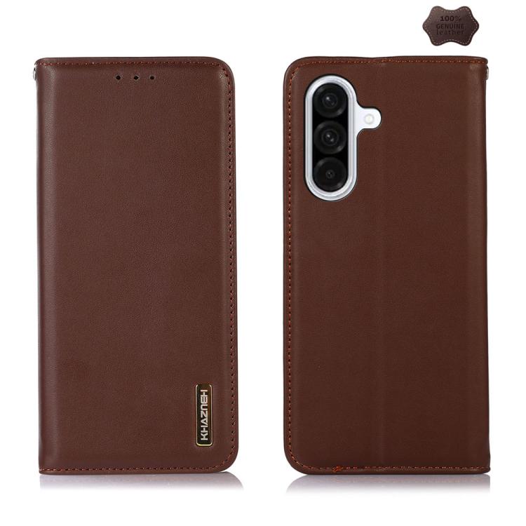 Funda de piel de vacuno KHAZNEH Nappa para Samsung Galaxy A17 5G (marrón)