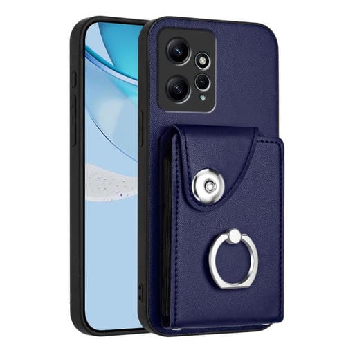 Funda para Redmi Note 12 4G con tarjetero y anillo (azul)