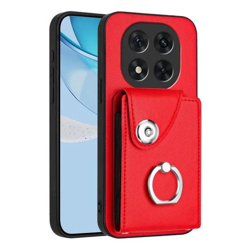 Funda para Redmi Note 14 Pro 5G con tarjetero y anillo (rojo)