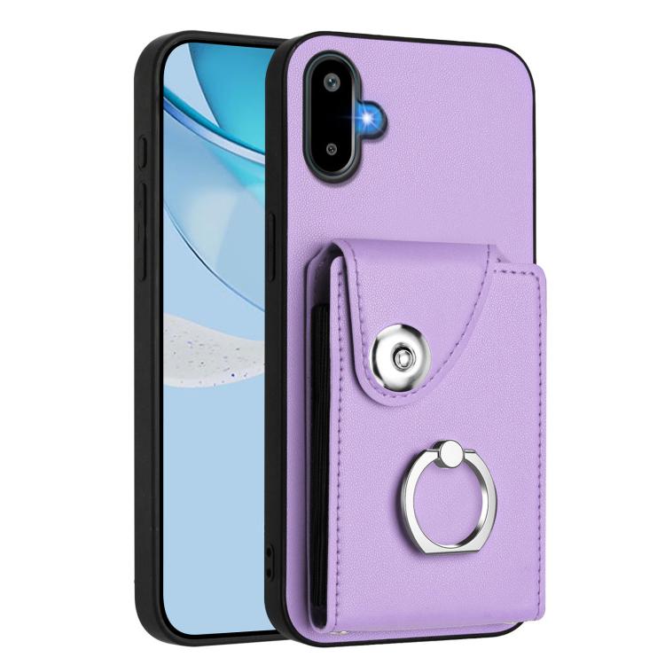 Funda para Samsung Galaxy F06 5G / M06 5G con tarjetero y anillo (morado)
