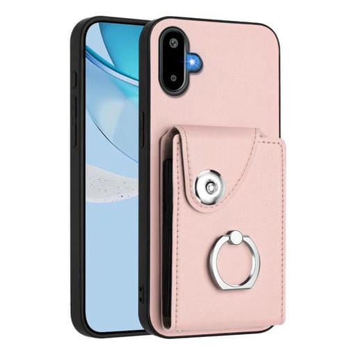 Funda para Samsung Galaxy F06 5G / M06 5G con tarjetero y anillo (rosa)