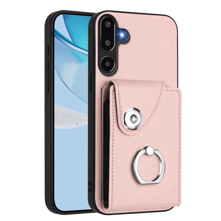 Funda para Samsung Galaxy M16 5G / F16 5G con tarjetero y anillo (rosa)