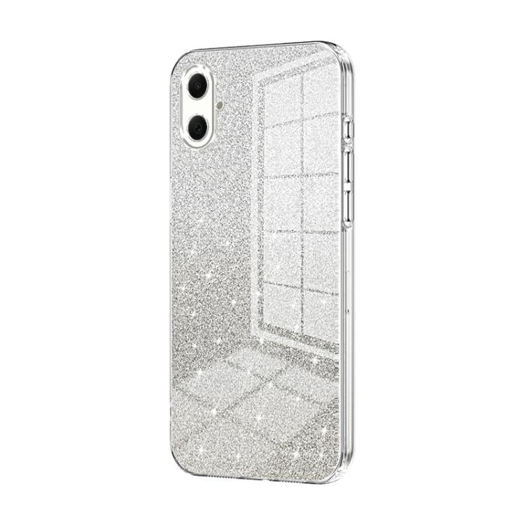 Funda para Samsung Galaxy A07 con purpurina degradada en polvo galvanizado (transparente)