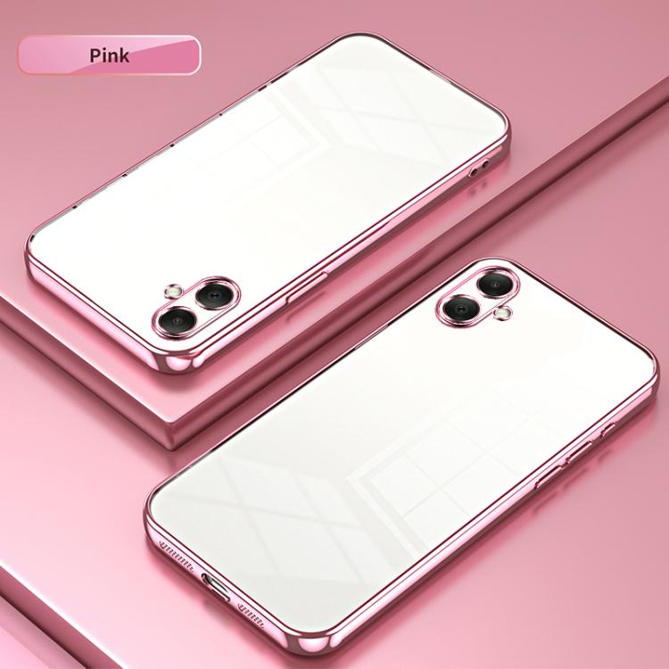 Funda transparente con orificios finos para Samsung Galaxy A07 (rosa)