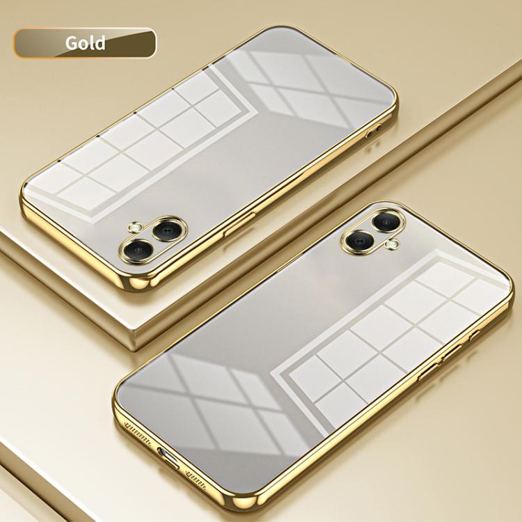 Funda transparente con orificios finos para Samsung Galaxy A07 (dorada)