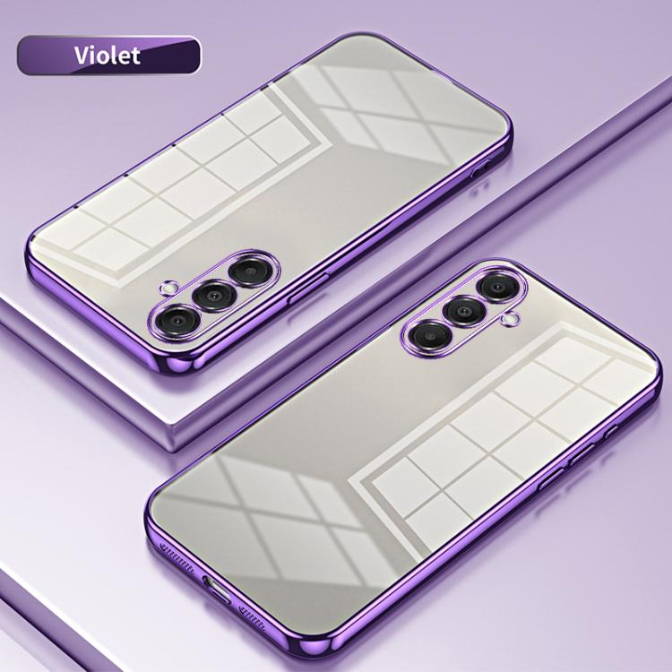 Funda transparente con orificios finos para Samsung Galaxy A17 (morada)