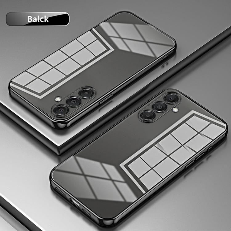 Funda transparente con orificios finos para Samsung Galaxy A17 (negra)