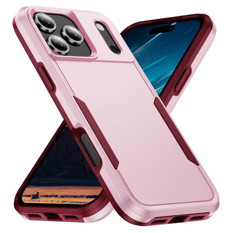 Funda Pioneer Armor de PC y TPU resistente para iPhone 17 Pro Max (rosa y rojo rosa)