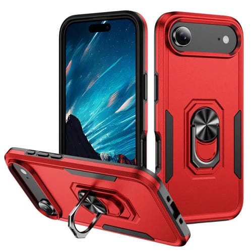 Funda Pioneer Armor de PC y TPU resistente con soporte para iPhone 17 Air (rojo y negro)