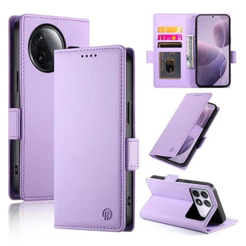 Funda de cuero esmerilado con hebilla lateral magnética para Redmi K80/K80 Pro (morado)