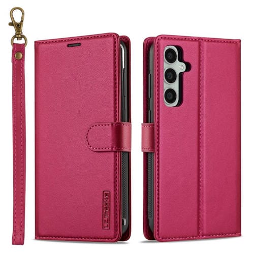 Funda de Teléfono Pu Magsafe Desmontable con Cordón para Samsung Galaxy A54 5G Lc.Imeeke L2 Series (Rojo)