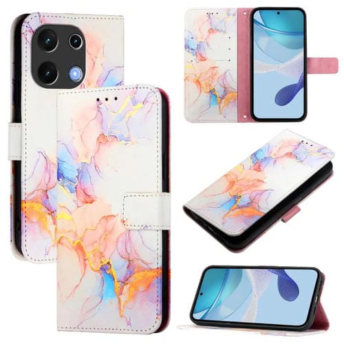 Funda de Cuero con Tapa para Umidigi Note 100 Pt003 Diseño Mármol (Galaxy White)